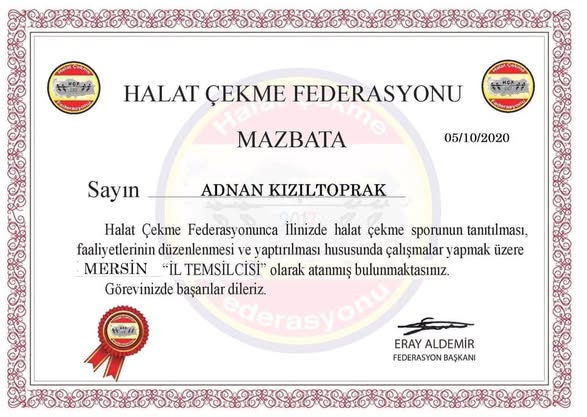 Adnan Kızıltoprak hocamız atanmıştır.